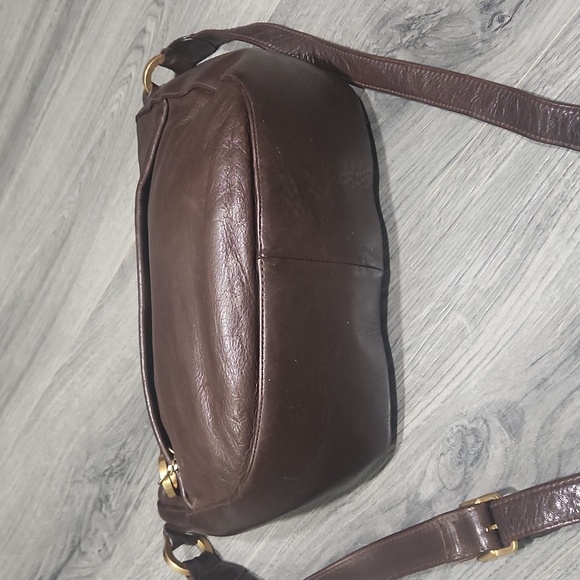 Vintage EUC Choc Brown Supple Perlina Leather Crossbody Bag - Picture 2 of 9